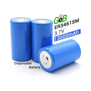 High power 3.6V D size Lithium Battery Li-SOCI2 ER34615M battery 13Ah 13000mah ER34615M non-rechargeable Lisocl2 battery