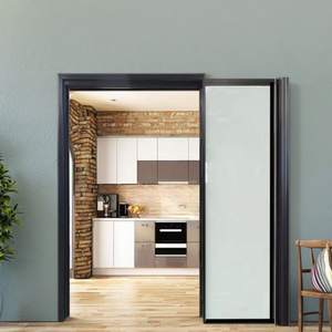 Puerta Interior de Diseño Moderno, Puerta Corredera Abatible de Aluminio y Vidrio para Cocina y Baño, Puerta Doble Extrema - Product Image 3