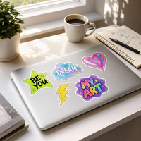 Impression d'étiquettes autocollantes résistantes aux UV, aux intempéries, durables, imperméables, avec logo personnalisé, autocollants en vinyle PVC découpés sur mesure