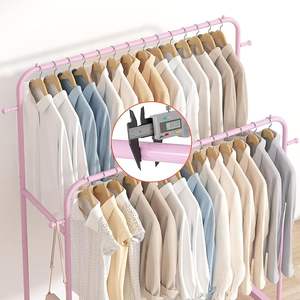 Séchoir à linge en acier inoxydable à double poteau, 4 niveaux, pliable, sur roulettes, multifonctionnel et durable pour vêtements et salon - Product Image 6