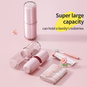 Suministros de baño y baño prácticos portátiles Taza de cepillo de dientes de viaje con estuche de almacenamiento y juego de tazas de enjuague bucal <span class=keywords><strong>para</strong></span> uso doméstico - Product Image 5
