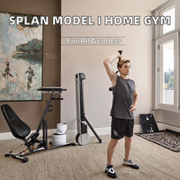 Machine d'entraînement musculaire avec écran tactile en verre et pile de poids de 50 kg pour la maison, la salle de sport et le fitness