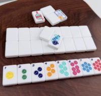 Jeu de Mahjong américain en acrylique de 160 tuiles, taille 36, tuiles de Mahjong personnalisées sur le thème du Pickleball coloré pour soirée de jeu
