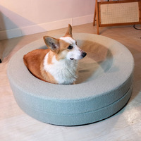 Lit pour animaux de compagnie en mousse à mémoire de forme orthopédique, pour l'hiver et toutes les saisons, canapé-lit rond transfrontalier pour chats et chiens, matelas de couchage en tissu solide