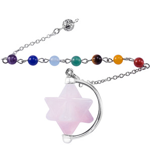 Natural Crystal Healing <strong>Stone</strong> Merkabah Pendant Reiki Gemstone Green Aventurine <strong>Jade</strong> <strong>Stone</strong> <strong>Black</strong> Obsidian Wicca Pendulum Dowsing - Product Image 3