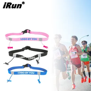 iRun Custom Print Race Team Logo Triathlon Race Number Belt for Spring Marathon Number Belt Bibs Holder Toggle Racing Tri Belt