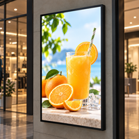 Cadre d'affichage publicitaire mural rétractable avec éclairage LED sur mesure pour centre commercial, restaurant