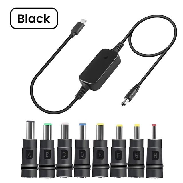 D3452 1m Meter length Type C to DC Fast Charging Adjustable Voltage Adapter Cable with 8 connector