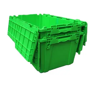 680*430*320 мм пластиковый складной ящик, сверхпрочное гнездо, штабелируемые контейнеры, пластиковые подвижные тоуты с прикрепленной крышкой