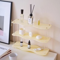 Support de rangement cosmétique en acrylique de luxe assemblable, organisateur multifonctionnel de bureau pour parfums et tasses