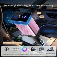 Pengisi Daya Mobil 65W Lintas Batas dengan Kabel Terintegrasi Satu Soket Tiga Titik Pemantik Rokok Satu-ke-empat Port Tipe-C Ganda GaN Cepat