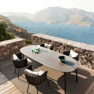 Fauteuils et table de café de jardin modernes, mobilier d'extérieur pour patio, restaurant, canapé de jardin <span class=keywords><strong>en</strong></span> corde tressée, cour, hôtel, parc - Product Image 4