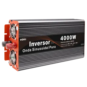 HOULI Inverter daya mobil 48 Volt, gelombang sinus murni 4000 Watt, Inverter daya Dc 12/24V ke 220V