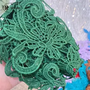 Robes de mariée brodées en dentelle hydrosoluble cousues à la main de style européen, appliques d'images, accessoires vestimentaires en dentelle faits à la main pour le bricolage - Product Image 4