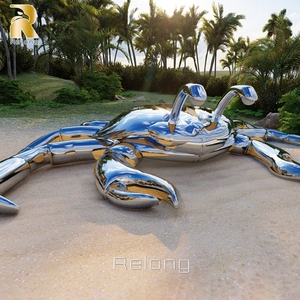 Nouveau design Miroir décoratif pour parc extérieur Grande sculpture de <span class=keywords><strong>crabe</strong></span> en acier inoxydable - Product Image 2