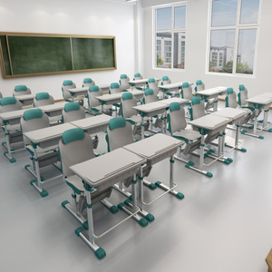 Yinghuang Student <b>Desk</b> And Chair <b>Set</b> With Height Adjustment For Kindergarten Modern Minimalist Style Metal Material - Product Image 1