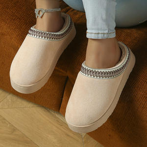 Chaussons pour femmes en toile de laine écologique, style fausse fourrure, confortables et chauds, utilisables toute l'année, y compris au printemps - Product Image 5