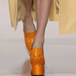 Estate <span class=keywords><strong>donna</strong></span> <span class=keywords><strong>sandali</strong></span> a punta quadrata con fibbia posteriore scarpe con <span class=keywords><strong>tacco</strong></span> alto con <span class=keywords><strong>tacco</strong></span> alto in metallo pump con stampe animalier - Product Image 6