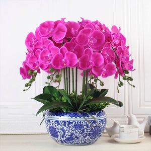 High Grade Artificial <b>8</b> Heads Hand Feel Large White Real Touch Latex Orchid Flower Luxury Wedding Decoration Arrangement - Product Image 4