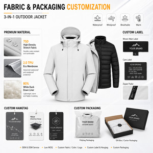 Veste <span class=keywords><strong>d</strong></span>'extérieur 3 en 1 imperméable <span class=keywords><strong>pour</strong></span> <span class=keywords><strong>homme</strong></span>, <span class=keywords><strong>manteau</strong></span> <span class=keywords><strong>d</strong></span>'<span class=keywords><strong>hiver</strong></span> avec doublure 80% duvet de canard blanc, logo personnalisé, fabricant OEM ODM, parka coupe-vent - Product Image 5
