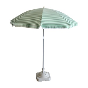180cm Custom Striped Six-Folding Beach Umbrella Iron Fiberglass Frame for Advertising Stall Outdoor Sunshade 140G Polyester