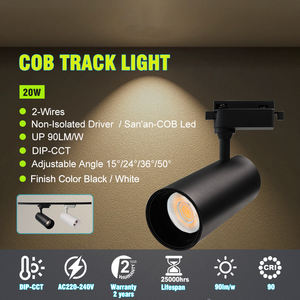 Luz de Riel LED COB de 7W-30W, DIP-CCT Seleccionable, CRI90, Controlador No Aislado, Estándares de la UE (CE EMC RoHS), 2 Años de Garantía - Product Image 2