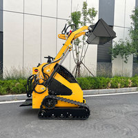 Minicargadora Compacta con Cargador Frontal, Motor Diésel, Bomba Hidrostática, Certificación EPA, Herramienta de Horquilla para Palets, Orugas Pequeñas, Alta Capacidad