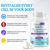 Complément alimentaire NAD Plus de marque privée Hatmanlabs, 910 mg de nicotinamide riboside, resvératrol, capsules anti-âge, booster de NAD