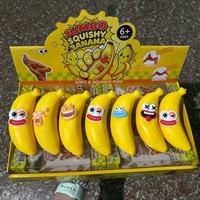 Jouet à presser extensible en forme de fruits (banane, pomme, fraise) amusant, jouet anti-stress souple, boîte surprise, cadeau de fête
