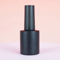 Bouteille en verre carrée ronde vide de 12ml 15ml pour vernis à ongles conteneur de gel UV noir mat personnalisé bouteille de vernis à ongles avec brosse à capuchon