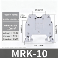 Bloc de bornes sur rail DIN MRK6 MRK10, type vis, connecteur de câblage 750V, boîtier PA66 pour câblage d'armoire électrique