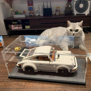 Vetrina in acrilico trasparente ispessita con protezione antipolvere a Base di legno-acrilico nero per negozi per visualizzare materiali artistici - Product Image 3