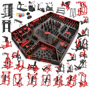 Service de planification de salles de sport de 300-500 m² : Ensemble complet d'équipements de fitness à charge libre et de machines d'entraînement de force commerciales - Product Image 1