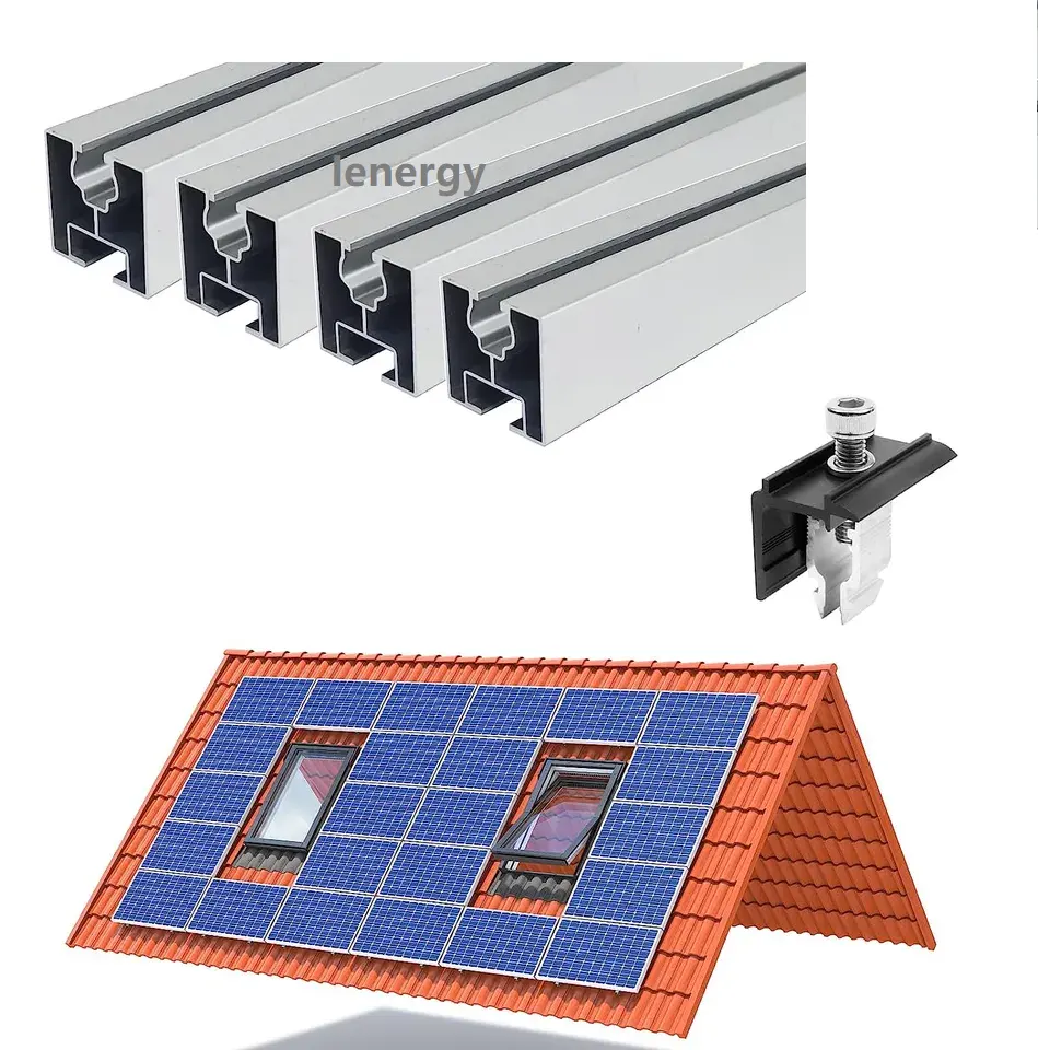 Profilo in alluminio lunghezza OEM all'ingrosso 40x40mm pannelli solari fotovoltaici binario di montaggio fotovoltaico sistema fotovoltaico