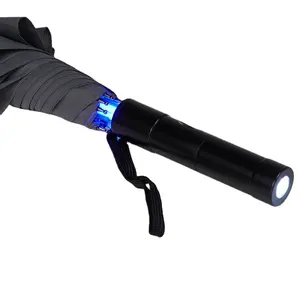 OEM מטריית חרב אור שחור ישר אהיל מהבהב פרגואה LED מטריות ידני למבוגרים 190T פונגי