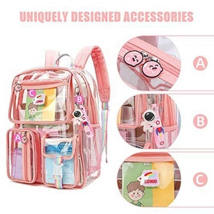 Tùy Chỉnh Thiết Kế Thời Trang Xem Thông Qua PVC Ba Lô Bền Không Thấm Nước Công Suất Lớn Rõ Ràng PVC Ba Lô - Product Image 6