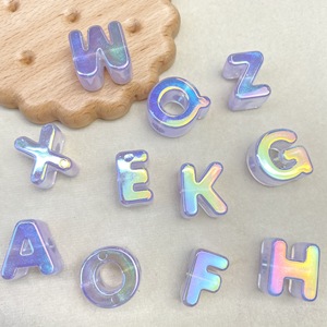 Perles lettres en acrylique électroplaqué UV phosphorescentes à grand trou pour la fabrication de chaînes de téléphone DIY, accessoires pour fans d'idoles - Product Image 6