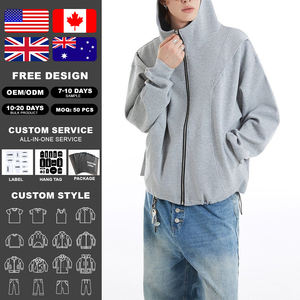 Sudadera con capucha y cremallera para hombre KingSen Custom 100% algodón, estilo desestructurado y con paneles. - Product Image 2