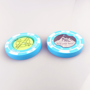 Venta al por mayor de metal verde lector de arcilla juego de fichas de póquer personalizado Casino Monte Carlo hierro marcador de pelota de golf logotipo personalizado recuerdo - Product Image 1