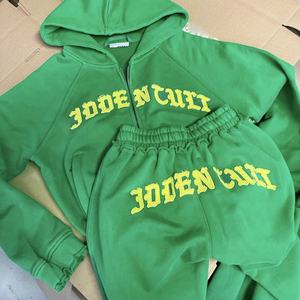 Sudadera con Capucha Corta de Felpa Francesa con Cierre, Estilo Desgastado, Fabricante de Conjuntos Deportivos con Lavado Ácido, Parches Aplicados y Bordados, Chándal para Mujer - Product Image 6