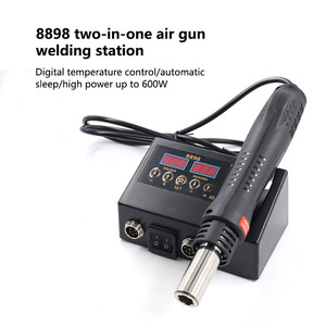 8898 Estação De Retrabalho De Solda <span class=keywords><strong>2</strong></span> em <span class=keywords><strong>1</strong></span> Estação De Solda Multi-função Solda Pistola De Calor De Ferro, Temperatura Ajustável e Volume De Ar - Product Image 2