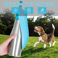 Distributeur d'eau Portable en acier inoxydable, pour la marche, les voyages, la randonnée, bol pour animaux de compagnie, bouteille d'eau pour chien