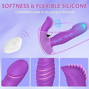 Steker Anal silikon teleskopik pria, Dildo 7 getaran frekuensi 3 frekuensi dapat ditarik pemijat steker prostat - Product Image 2