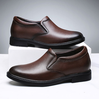 GIOIO Chaussures en cuir pour hommes, mocassins rehaussants pour affaires et mariages, avec semelle intérieure épaisse augmentant la hauteur de 6 cm