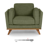 Canapé modulaire en L de style européen moderne, sans accoudoirs, en tissu éponge haute densité, avec structure en bois massif pour salon
