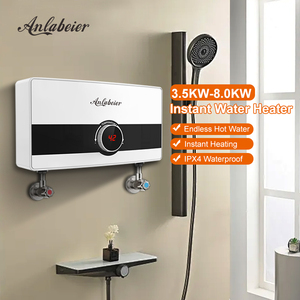 Calentador de Agua Eléctrico Instantáneo sin Tanque para Uso Doméstico, 5500W, 220V, Caldera de Agua Caliente de Acero Inoxidable, Temperatura Constante, Seguro para Ducha - Product Image 1