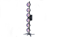 Barre de lumière LED rétro 6*60W, 450W au total, DMX 8/28 canaux, écran LCD, 1-25Hz, multi-stroboscopique, gradation linéaire, pour effets de scène et discothèques