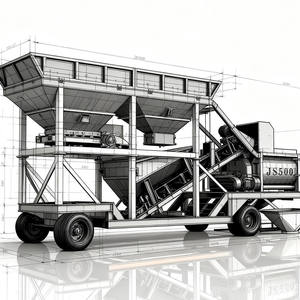 Planta Mezcladora de Concreto Móvil Eficiente YHZS25 de 25-180m3/h, con Mezcladora JS500 y Celdas de Carga, Precio de Fábrica - Product Image 1