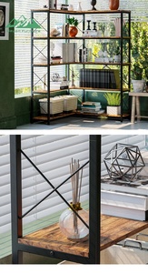 Étagère d'angle en fer moderne Wayon en forme de <span class=keywords><strong>L</strong></span>, réglable, multifonctionnelle, pour le salon, <span class=keywords><strong>l</strong></span>'école et le rangement de la salle à manger - Product Image 4