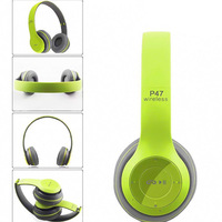 Casque sans fil P47 en gros d'usine, casque supra-auriculaire HiFi stéréo, 5 couleurs, écouteurs Bluetooth pliables pour le sport et le gaming